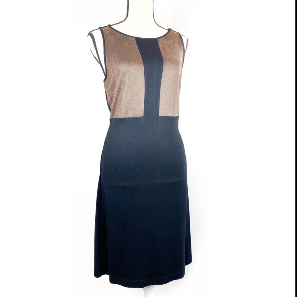 NWT Premise Black Sleeveless Faux Leather  Dress